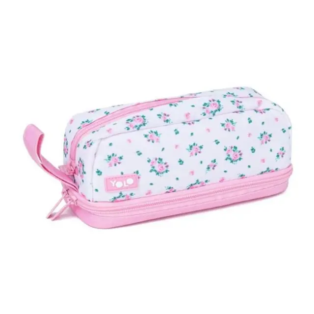 Yolo Κασετίνα Smart 2 Θήκες Pink Flowers (90144)