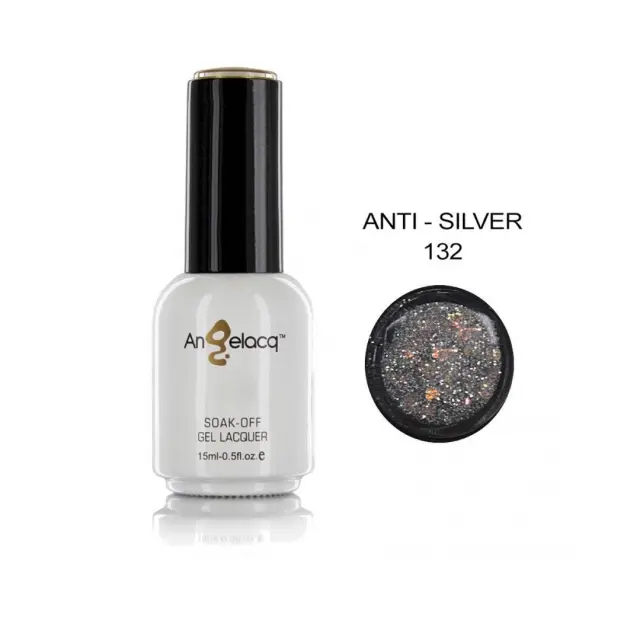 Ημιμόνιμο επαγγελματικό βερνίκι ANGELACQ 15ML - 0.5FL.OZ 132 Anti Silver