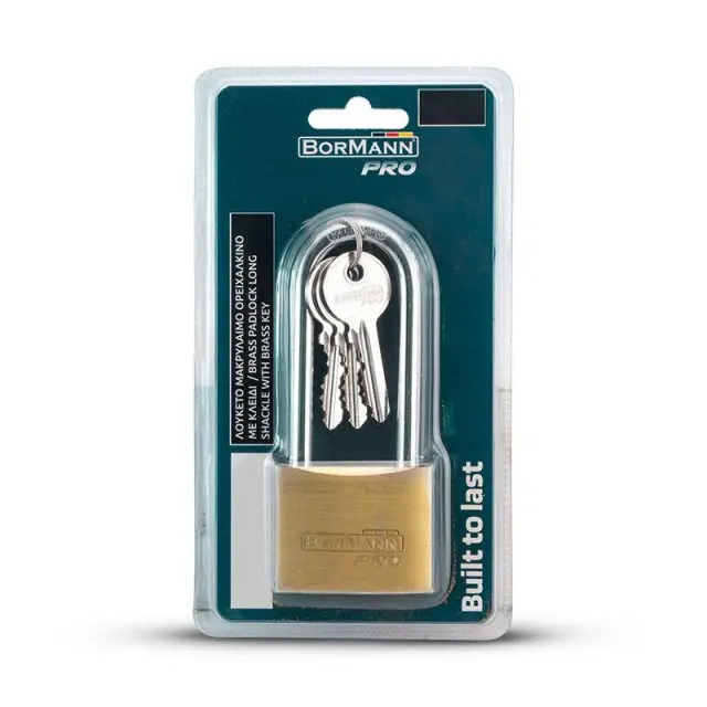 Bormann Pro BLK1016 - Λουκέτο μακρύλαιμο ορειχάλκινο 60mm με κλειδί ορειχάλκινο (051145) 2