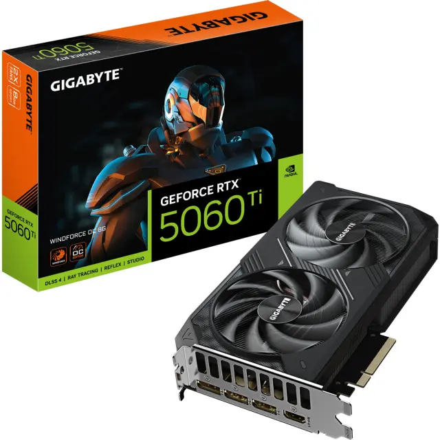 GigaByte GeForce RTX 5060 Ti WINDFORCE OC 8G (DLSS 4, 3x DisplayPort, 1x HDMI 2.1)