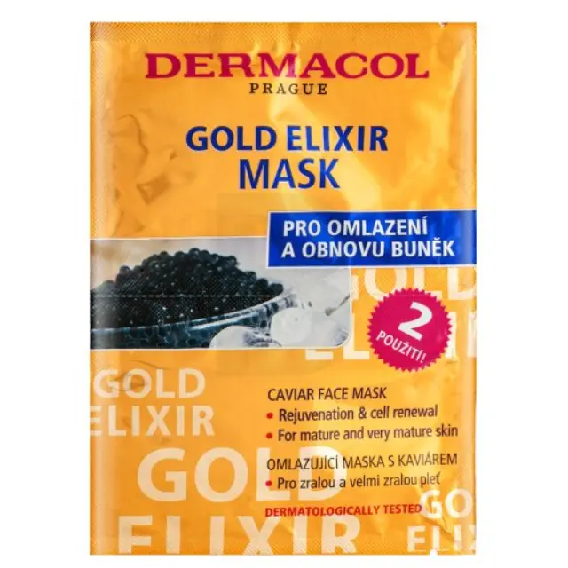 Dermacol Zen Gold Elixir nourishing hair mask Caviar Face Mask 2 x 8 ml