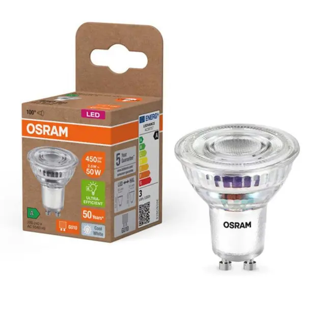 LED LAMPS ENERGY EFFICIENCY REFLECTOR 2.5W 840 GU10