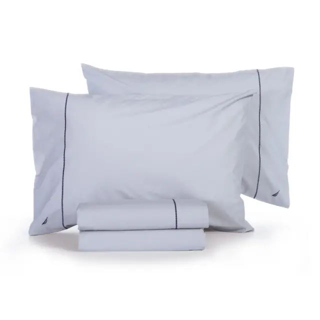 Nef-Nef Homeware Σεντόνι Nautica Wave Solid Σετ Υπέρδιπλο 240x270 Silver