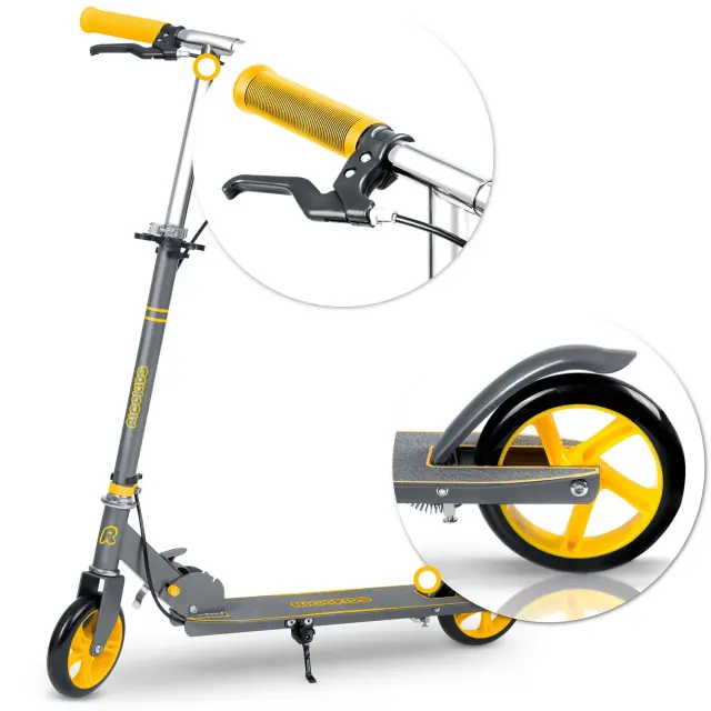 Ricokids Παιδικό Πατίνι Αναδιπλούμενο Δίτροχο Γκρι-Κίτρινο 3