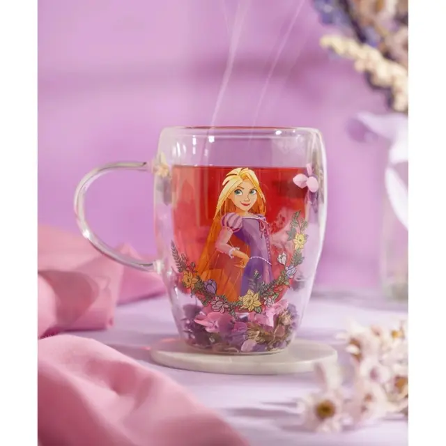 Κούπα γυάλινη DISNEY PRINCESS - Rapunzel - Glass with Dried Flowers 300ml DI2334 2