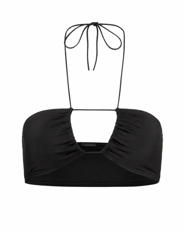 Calvin Klein Γυναικείο Μαύρο Bikini Top Multi Ties με Δέσιμο στον Λαιμό - M