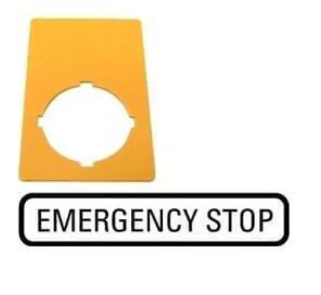 M22-XZK-GB99 Label, emergency switching off, yellow, HxW=50x33mm, emergency-Stop