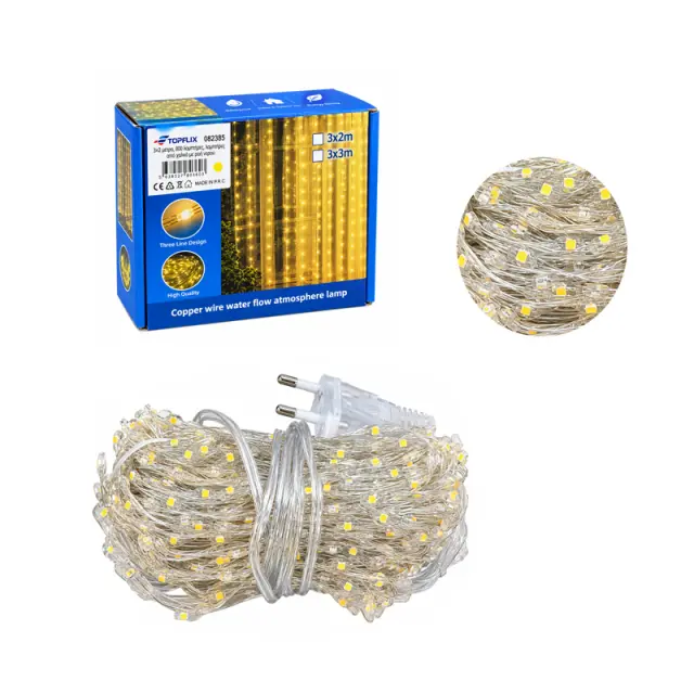 Κουρτίνα LED 800 Λαμπάκια Θερμού Φωτισμού 3x2m - 800 LED Warm White Curtain Lights 3x2m 082385