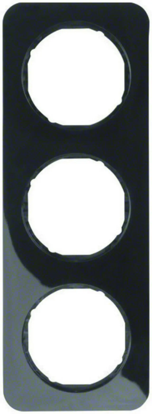 Frame 3gang, R.1, black glossy
