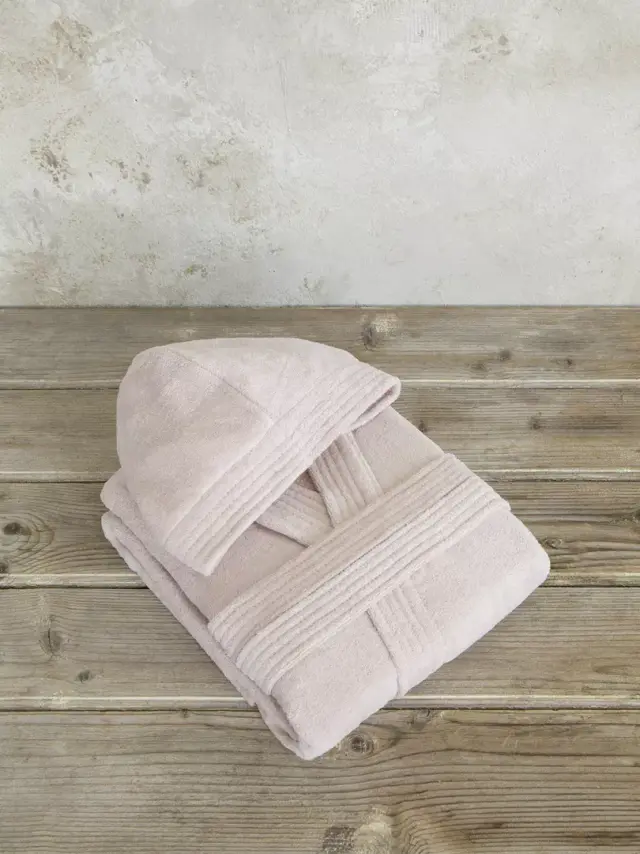 Μπουρνούζι με κουκούλα Zen - Powder Pink Ροζ Extra Large