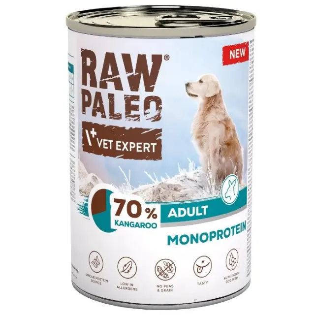 VETEXPERT Raw Paleo Mono Kangaroo - wet dog food - 400g