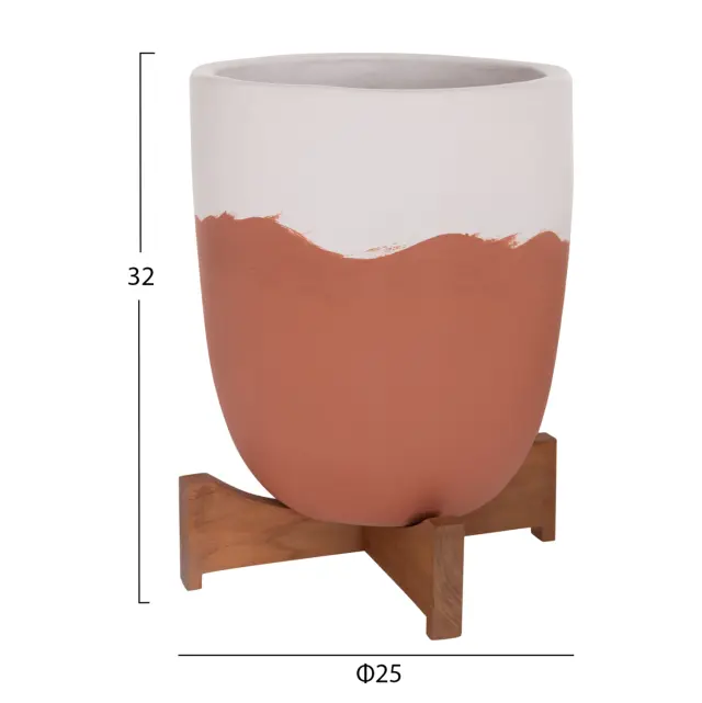 ΓΛΑΣΤΡΕΣ ΣΕΤ 2ΤΜX FB94686.08 TERRACOTTA ΣΕ ΛΕΥΚΟ & ΤΕΡΑΚΟΤΑ--TEAK ΒΑΣΗ 2