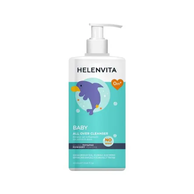 HELENVITA Baby All Over Cleanser Perfume Talc Βρεφικό Σαμπουάν-Αφρόλουτρο με Άρωμα Talc 1lt