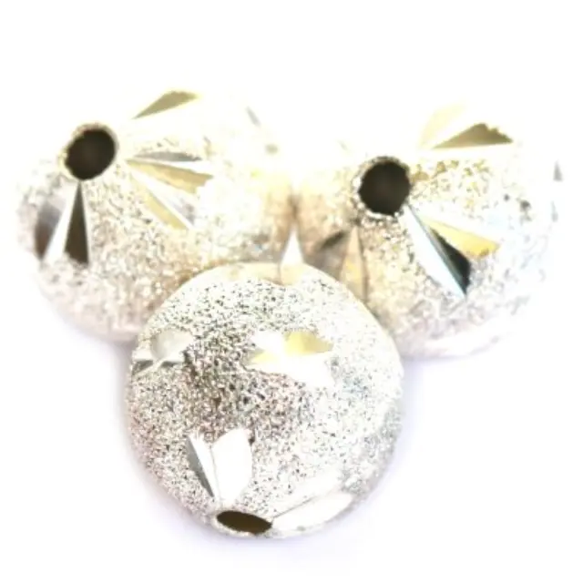 Μεταλλική Χάντρα Ø12mm Sand Ball Flowers - 10τεμ