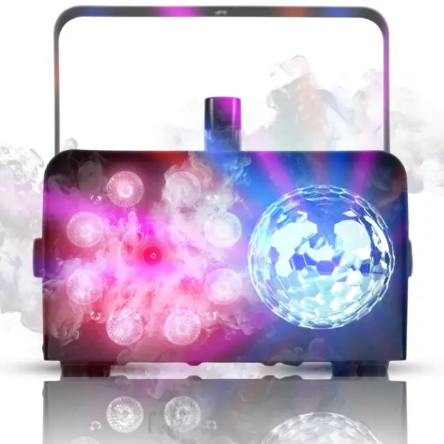 LIGHT4ME FOG 600W LED BALL fog machine fog generator 8x1W RGB backlight smoke effect 6x1W R/G/B/W/A/P disco ball wireless remote control mounting bracket 3
