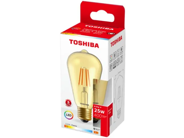 Toshiba LED Filament Amber ST64 E27 4.5W 2200K (DELS-STA44P567AF11)