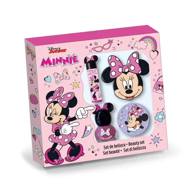 Minnie Παιδικό Σετ Μακιγιαζ: Lip Balm & Υδατοδιαλυτό Βερνίκι Νυχιών σε Ροζ Χρώμα & Καθρεφτάκι & Λίμα
