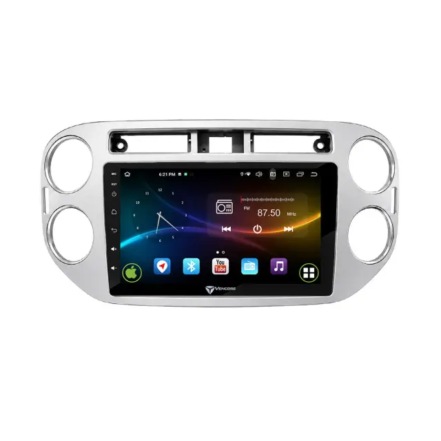 VenCore Οθόνη Multimedia Android 15 9" 9109A MTK6762 Octa-Core 2GB/32GB IPS με Πρόσοψη, CarPlay, Android Auto και Υποστήριξη Κάμερας Οπισθοπορείας AHD για VW Tiguan 2008-2016 – Γκρι (3236-10007-0639G) 2
