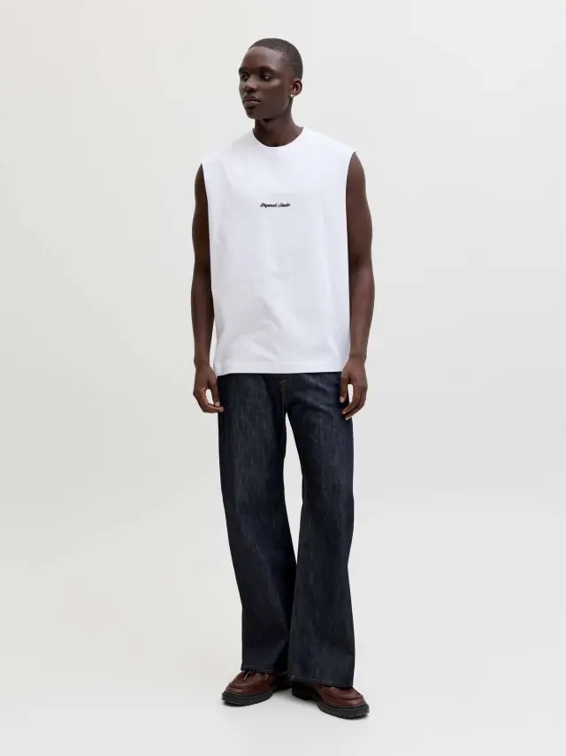 JORNORREBRO EMB TEE SL CREW NECK LN Bright White - XL 2