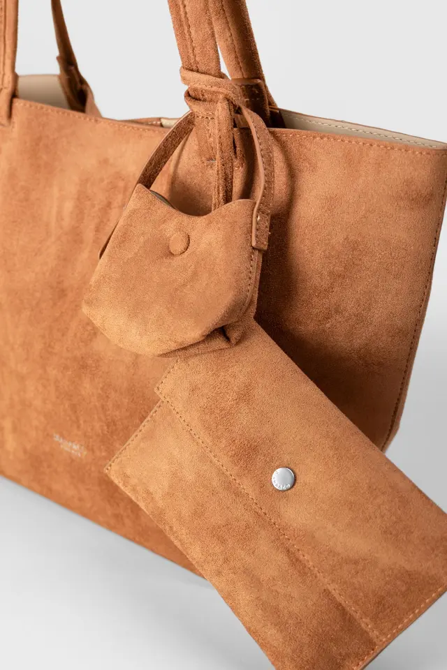 Γυναικεία suede tote τσάντα 3