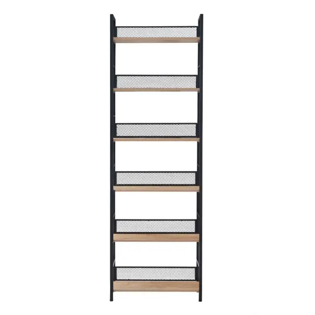 Βιβλιοθήκη "Nest-Φυσικό με μαύρο" 60x28x187 εκ.