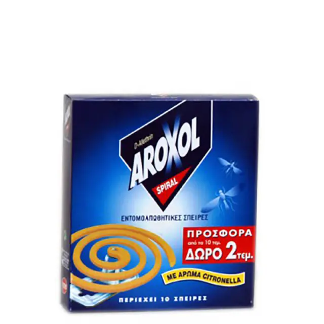 Εντομοαπωθητικό Spiral AROXOL 8+2τμχ ΔΩPO