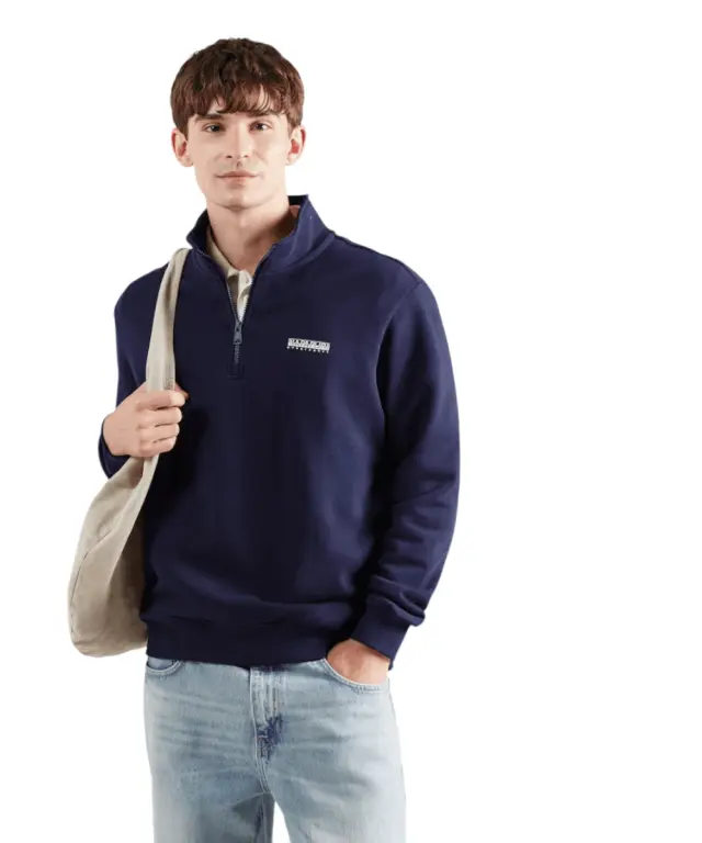 Napapijri - Ανδρικό Φούτερ B Small Box Relaxed Fit NP0A88TO-176 Μπλε Σκούρο - S