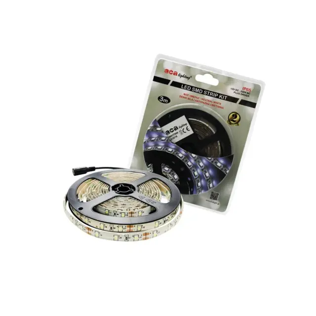 Aca Light ΛΩΡΙΔΑ LED SMD KIT 12V DC 3M 4000K IP65 Ra80 8mm PLUG DRIVER