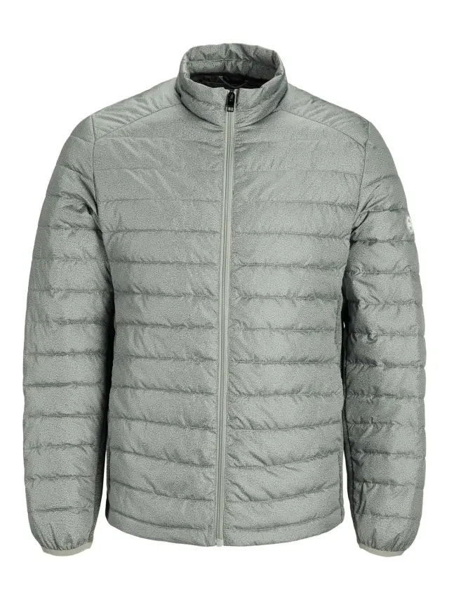 JJEACE SPRING PUFFER COLLAR SN Light Grey Melange
