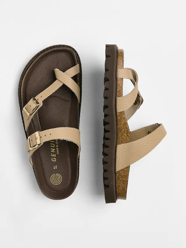 Genuins Πέδιλα Γυναικείο δέρμα Μπεζ GEN/DUBLIN LUX G106511 TAUPE 3