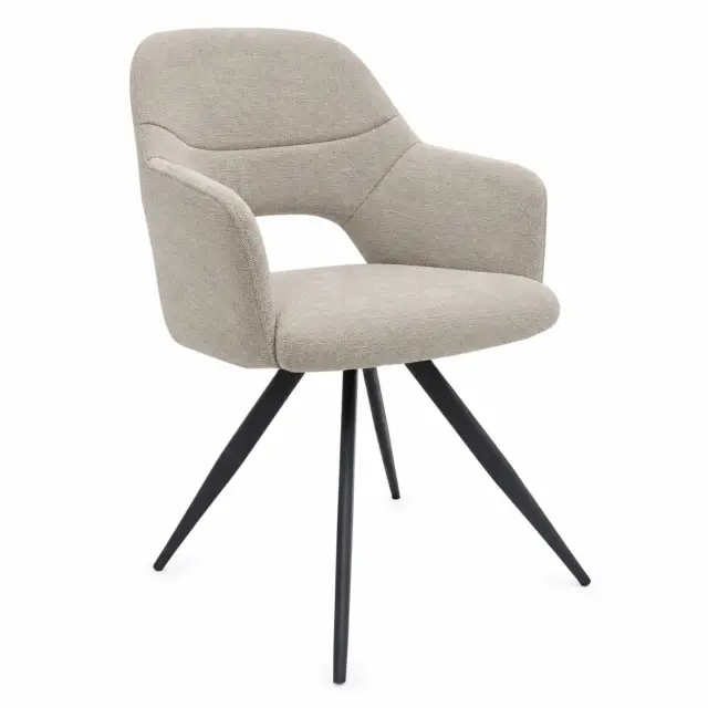 Πολυθρόνα Mona Unihome Μπεζ/Μαύρο 53x57x69εκ (Σετ 2 τεμαχίων)