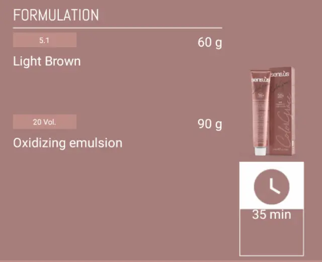 Sensus Color Grace M3K 5.1 Light Ash Chestnut 100ml - (μόνιμη βαφή φωτεινό καστανό σαντρέ) 3