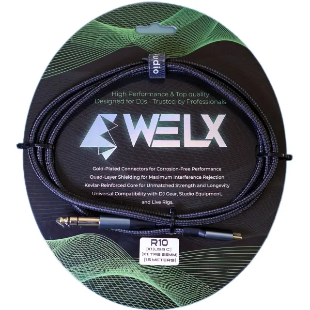 WELX Premium USB-C to 6.5mm TRS Analog Cable – 1.5m (R10)
