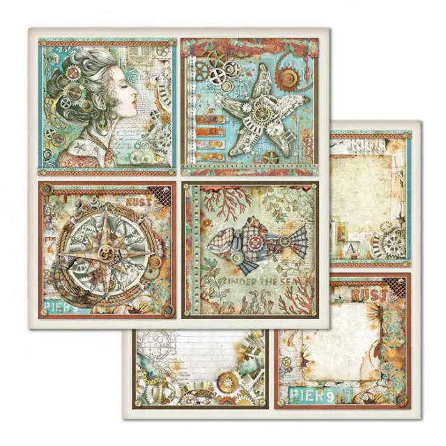Χαρτί Scrapbooking Stamperia Διπλής Όψης - Sea World Frames- 31x30cm