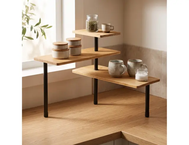 Ραφιέρα Οργάνωσης Cook Concept με 3 ράφια, 4 γάντζους και διαστάσεις 43x43x27cm KB5843