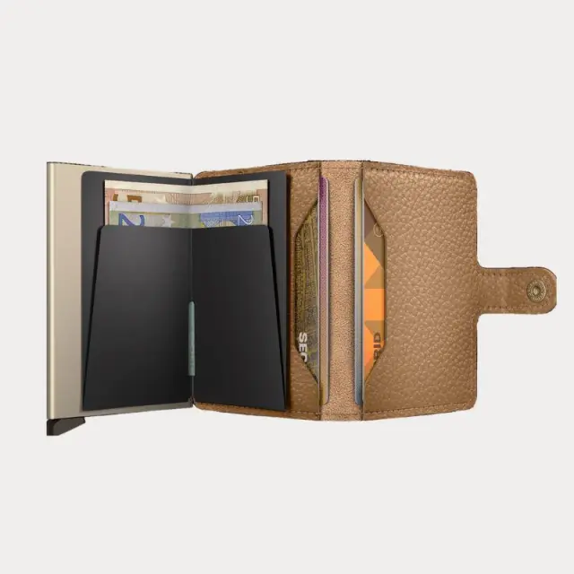 Δερμάτινο Πορτοφόλι Secrid Miniwallet Pebble Cappuccino Χρυσό - ONESIZE 2