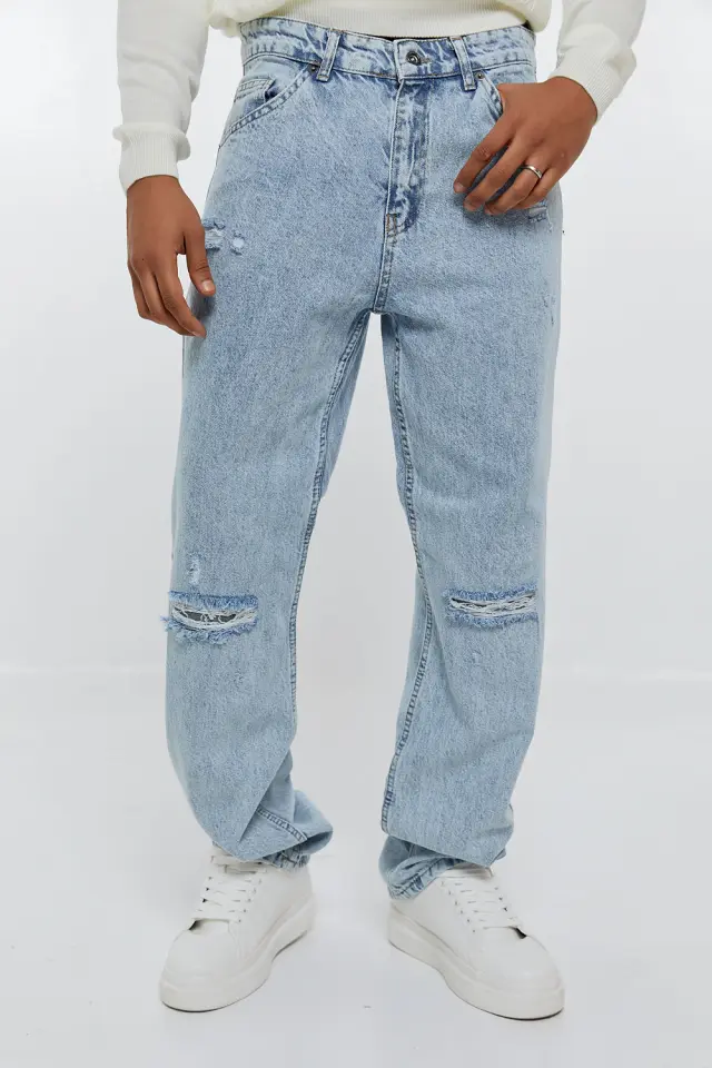 Παντελόνι Jean Loose Fit σε 2 Χρώματα Γαλάζιο