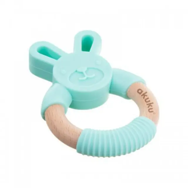 Akuku Mασητικό Kουνελάκι Silicone/Wooden