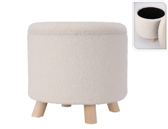 Σκαμπό Home & Styling Collection με αποθηκευτικό χώρο και διαστάσεις 40x37cm - White AAK400200 2
