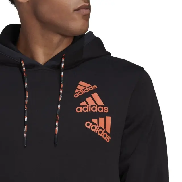 adidas BrandLove Fleece Hoodie (HL9376-Black) - Μαύρο 3