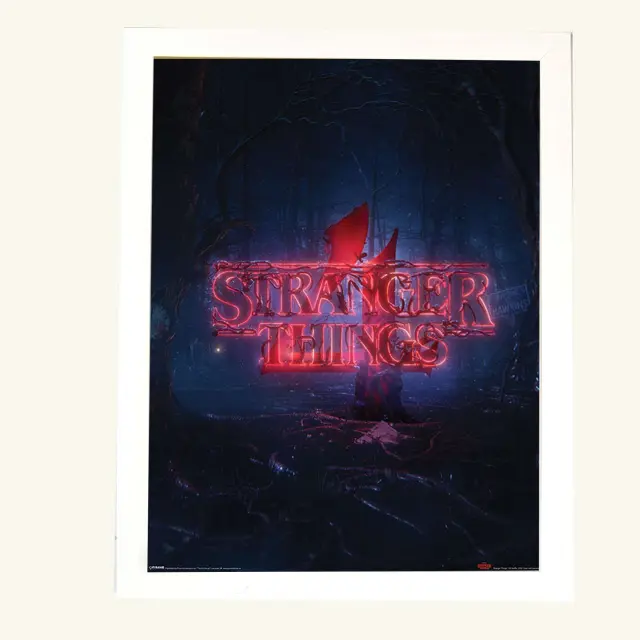 Αφίσα Stranger Things S4 Teaser 40x50εκ Κορνίζα Ξύλινη Χρώμα Λευκό Με Τζάμι MAT K1041-3