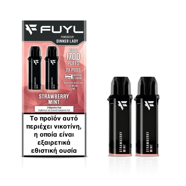 Strawberry Mint Fuyl Disposable Prefilled Pods 20mg 850 Puffs (2τμχ) - Dinner Lady