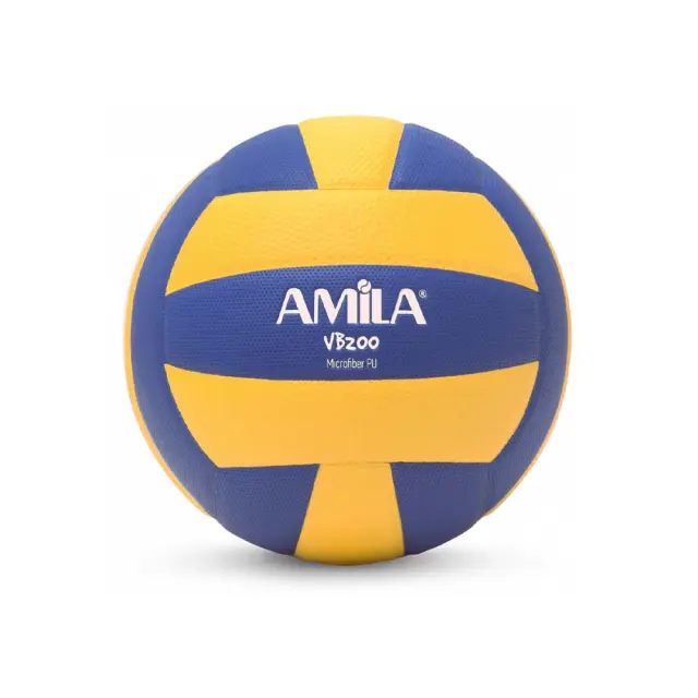 Amila Adult VB200 Microfiber PU Indoor Size 5 Volley Ball Μπλε - Κίτρινο 41679 (Amila) - 5