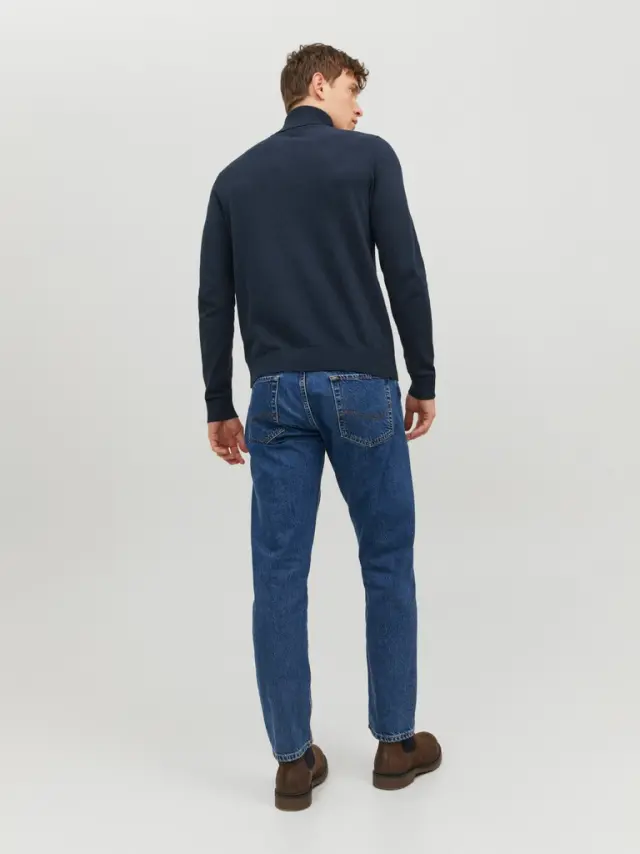 JJEEMIL KNIT ROLL NECK NOOS Navy Blazer 3