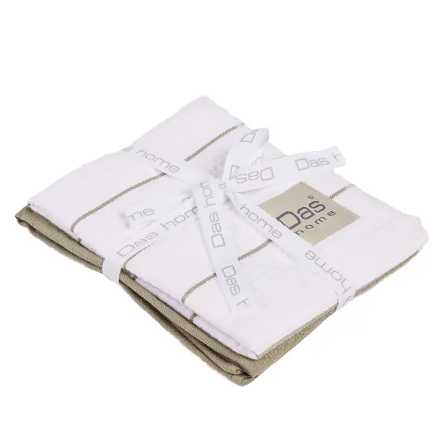 Πετσέτες Κουζίνας Σετ 2Τεμ 30x50 Das Home 0827 Green-White 100% βαμβακερό 2