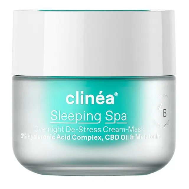 Clinea Water Crush Sleeping Spa De-Stress Cream-Mask Μάσκα Προσώπου Νυκτός για Ενυδάτωση με Υαλουρονικό Οξύ, 50ml