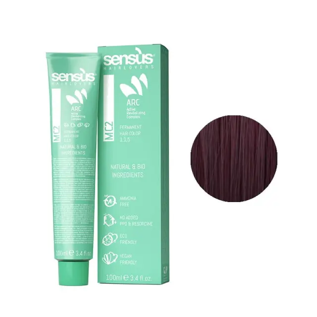 Sensus MC2 Permanent Hair Color 5.7 Light Purple Brown 100ml - (μόνιμη βαφή χωρίς αμμωνία καστανό ανοιχτό βιολέ)