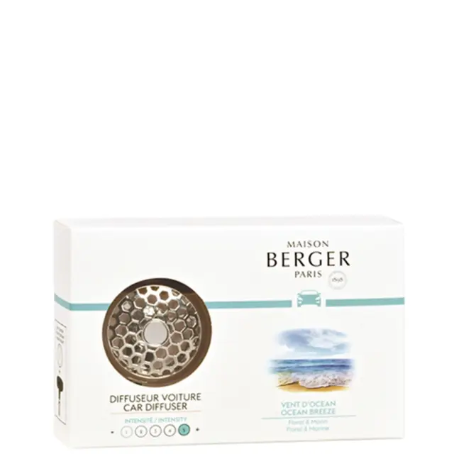 Maison Berger Paris Car Diffuser Kit Συσκευή Διάχυσης Αρώματος και Κεραμικός Δίσκος Ocean Breeze