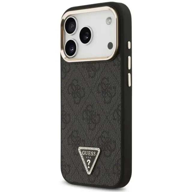 Θήκη PU Guess Apple iPhone 18 Pro/ 17 Pro MagSafe Leather Diamond Triangle 4G Μαύρο N71750