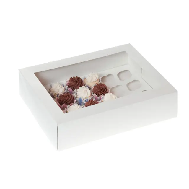House of Marie Μίνι Cupcake Κουτί 24 Θέσεων - Λευκό - 2τμχ.